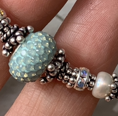 Turquoise Crystal Sparkle Adjustable Sterling Silver Artisan Necklace-