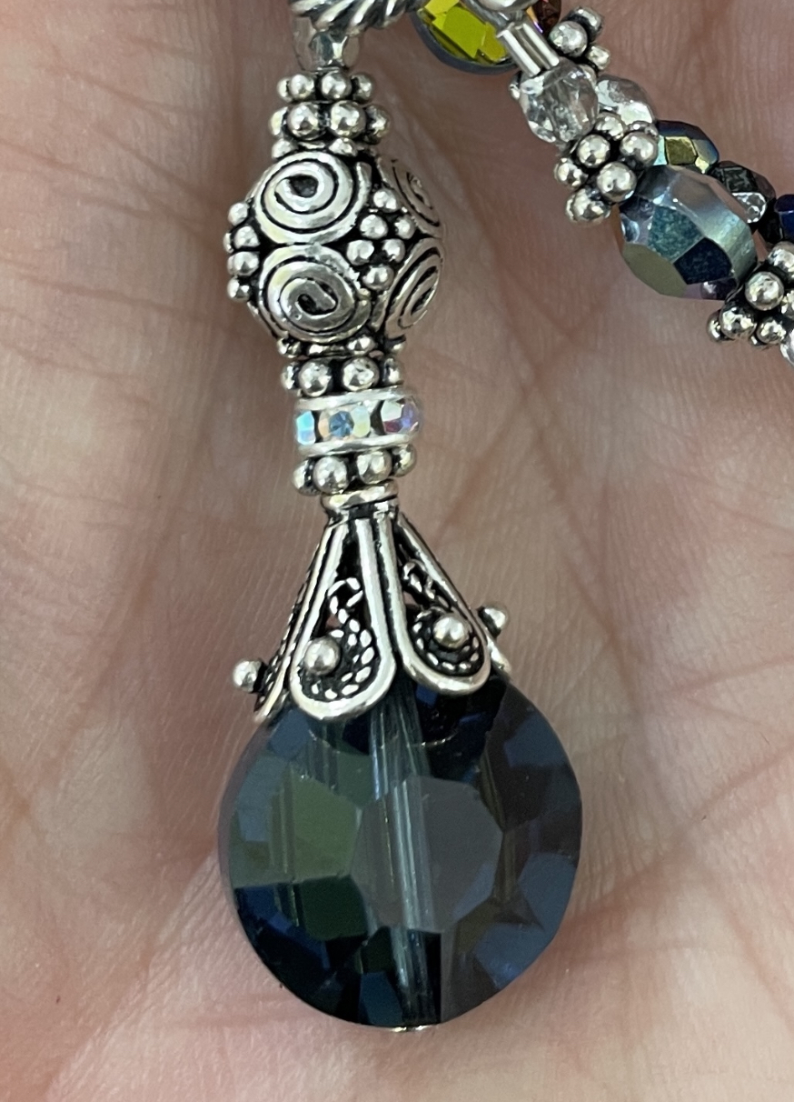 Vintage Swarovski Crystal Sparkle Necklace in Deep Blue-