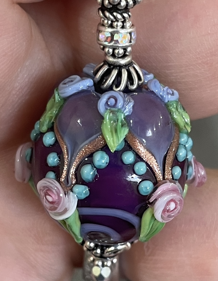 Purple Romance Art Glass Necklace-