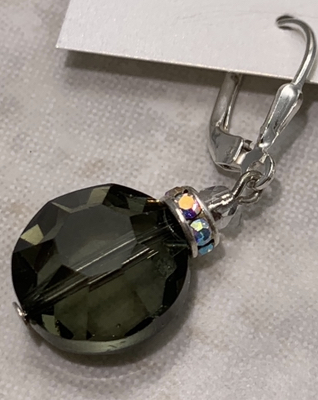 Black Diamond Vintage Crystal Sparkle Drop Earrings-Sue Shefts, Sue Shefts Designs, Johns Creek, vintage Swarovski crystal, Dunwoody Art Festival, Apple
