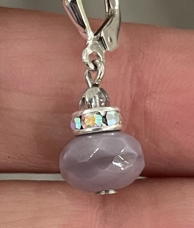 Light Purple Marble Crystal Earrings-