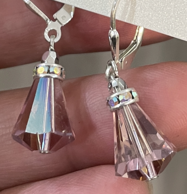 Art Deco Amethyst Sparkle Vintage Swarovski Crystal Earrings-