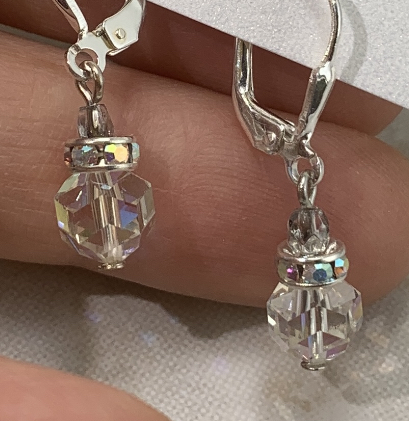 Aurora Borealis Vintage Swarovski Crystal Petite Drop Earrings-