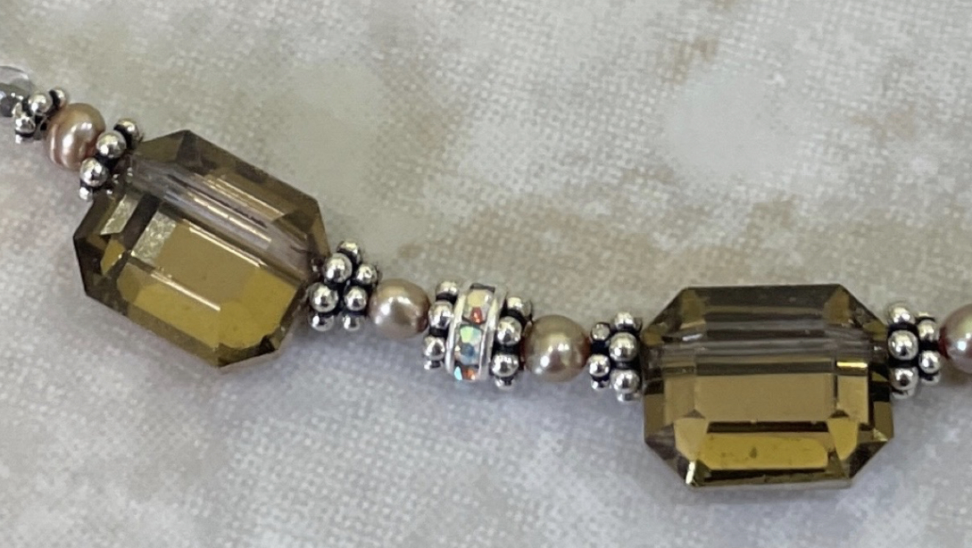 Adjustable Golden Angles (3) Vintage Swarovski Crystal Necklace-