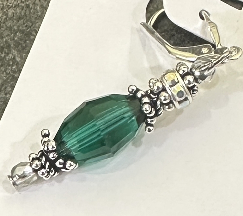 Emerald Vintage Swarovski Crystal Earrings-