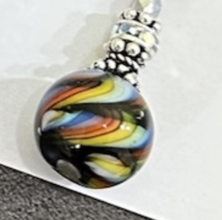 Rainbow Swirl Art Glass Earrings-