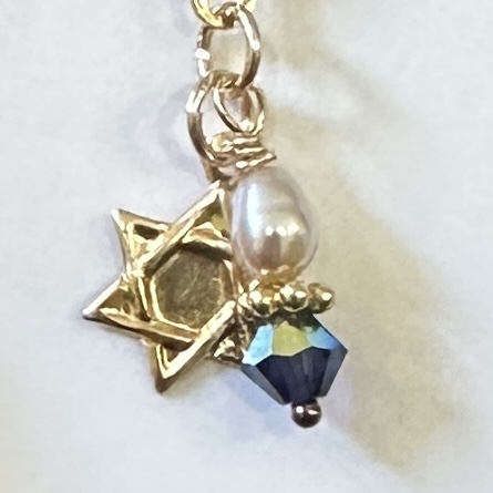 Star of David Crystal and Pearl Gold-Filled Earrings-