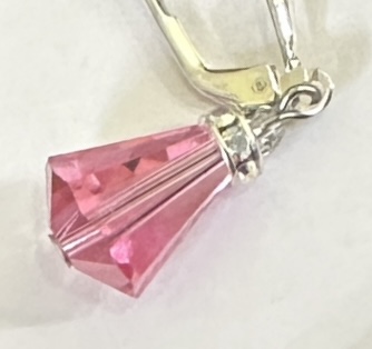 Art Deco Happy Pink Vintage Swarovski Crystal Earrings-