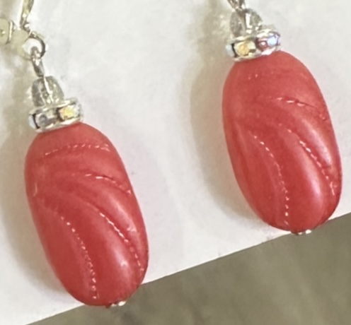 Shades of Papaya Vintage Glass Earrings-