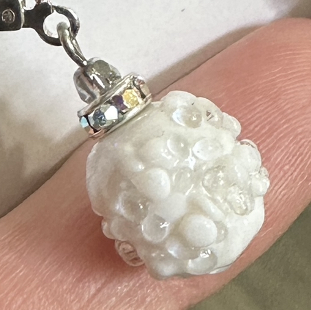 Snowball Vintage Glass Drop Earrings-