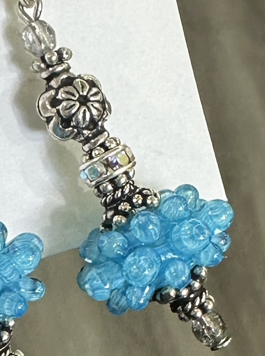 Pop of Turquoise Art Glass Earrings-