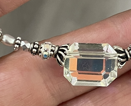 Aurora Borealis Angles Vintage Swarovski Crystal AdJUsTaBLe Necklace-