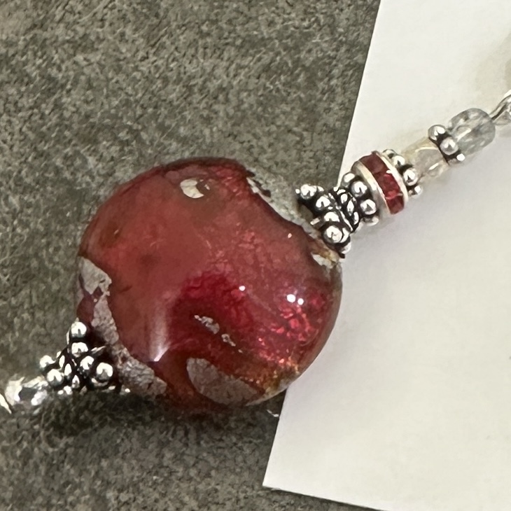 Ancient Red Fantastic Art Glass Earrings-