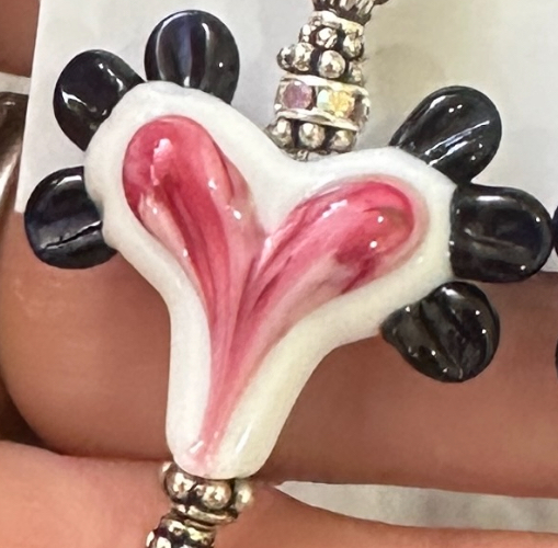 Funky Hearts Art Glass Earrings-